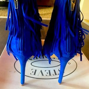 STEVE MADDEN FLAPPER BLU SUEDE boots